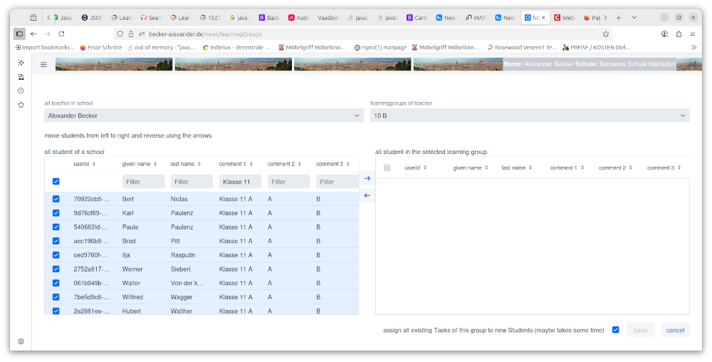 assign students view