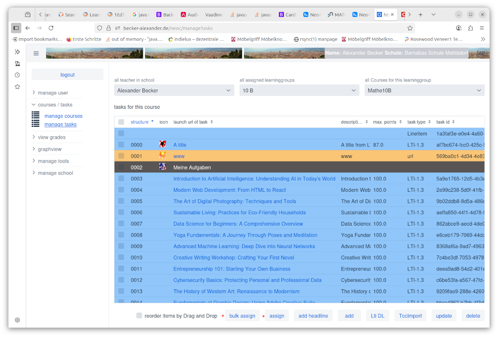 task edit view with assign buttons